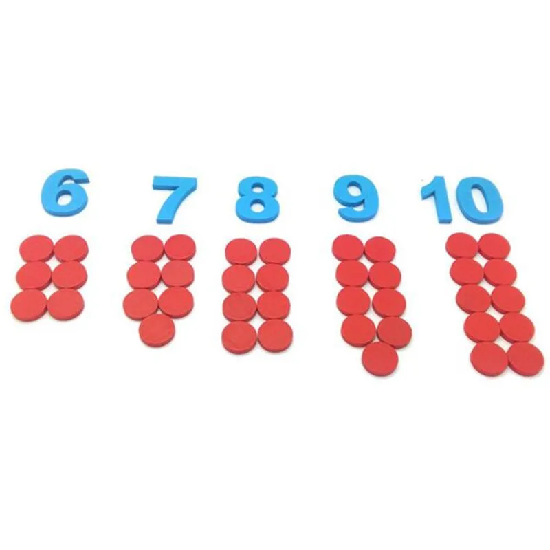 10 шт. синий цифровой + 55 красная прилавок для детей с цифрой Монтессори Математика
