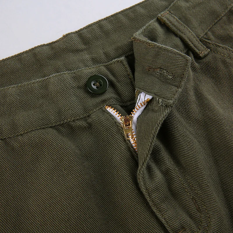 Женские джинсовые брюки армейского зеленого цвета прямые джинсы с боковыми