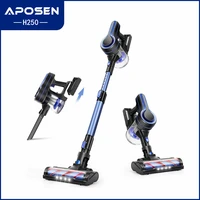 aposen cordless vacuum cleaner 24kpa powerful suction 250w brushless motor 4 in 1 stick vacuum with led turbine brush for home