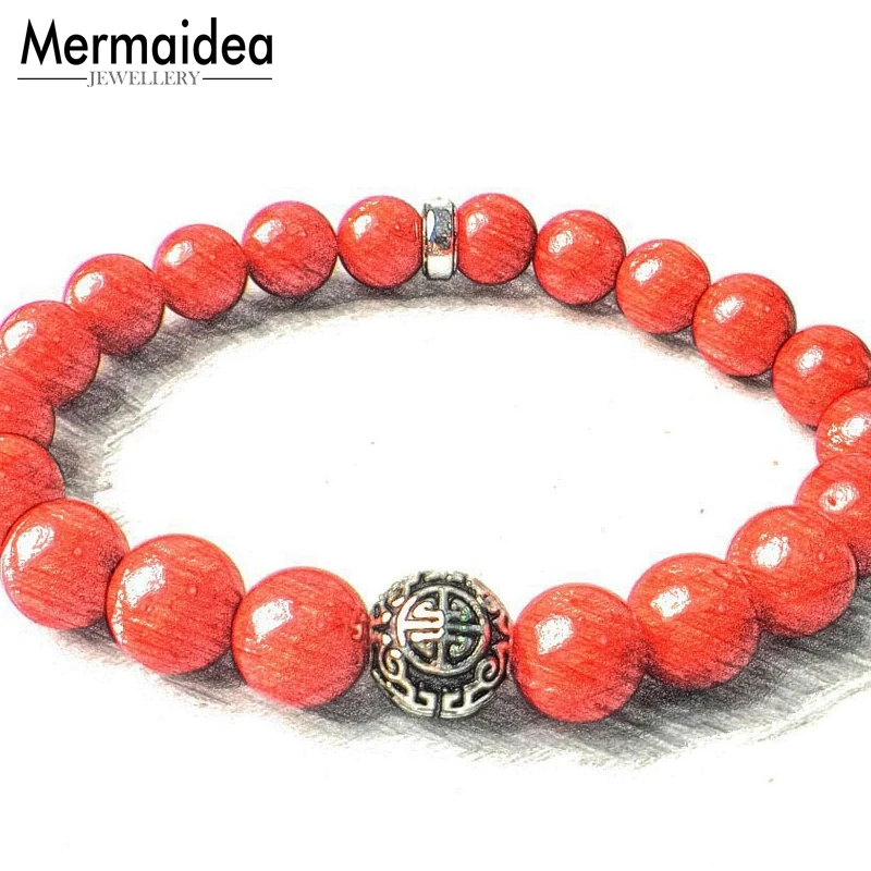 Бусины из кораллового коралита 8 мм браслеты красного коралла долговечные для