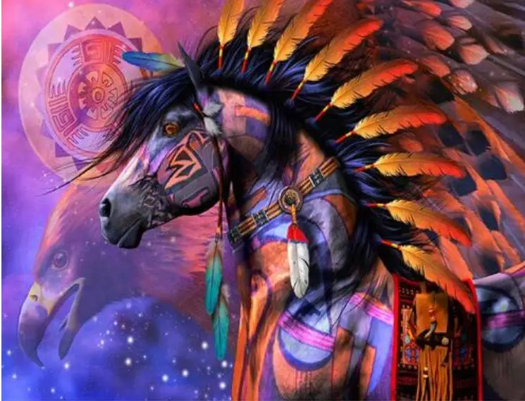 5d Diy Полная квадратная Алмазная картина с изображением оленя рисунком орла