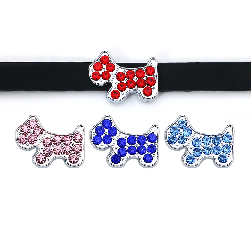 Слайдер шармы в подарок Прозрачный Стразы Собака 10 шт. внутренний диаметр мм