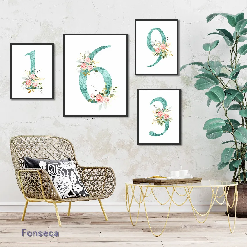 

Arabic Letters Pink Flower Canvas Poster Elegant Simple Modular Pictures Decorative Painting On The Wall Cuadros Decoration