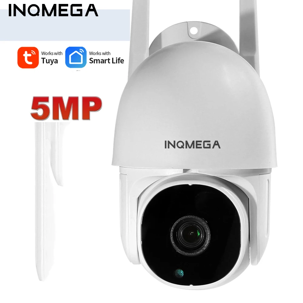 

INQMEGA 5MP Wifi TUYA камера Smart Cloud PTZ IP камера для наружного использования с автоматическим отслеживанием Google Home Alexa камера видеонаблюдения Мини