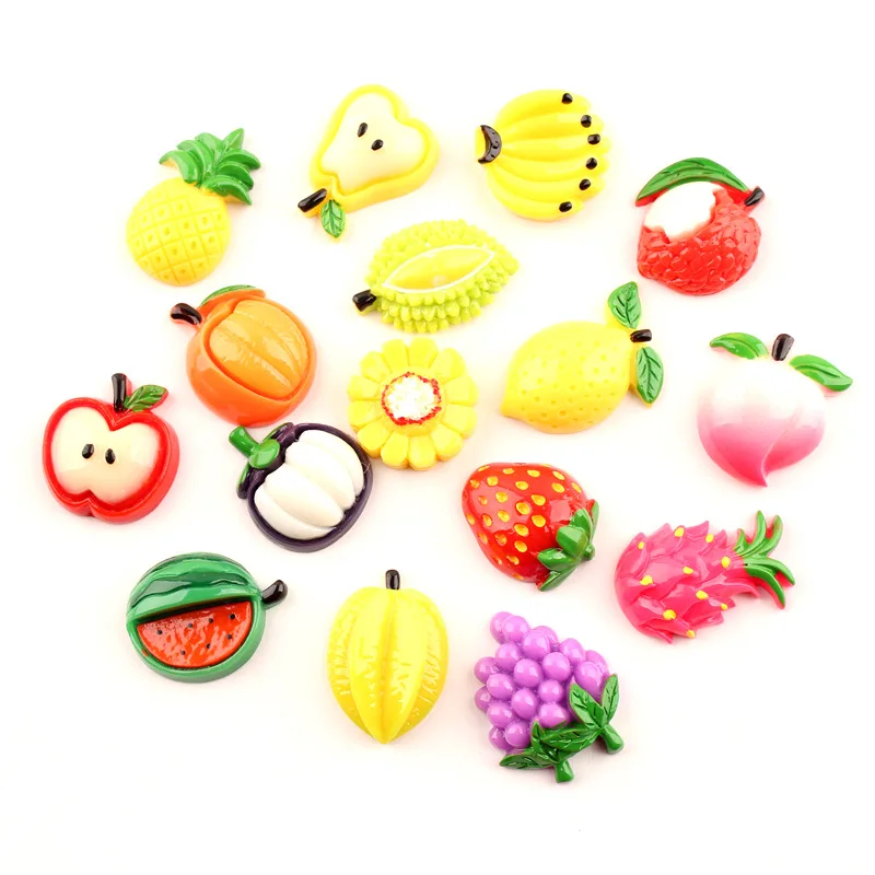 

30PCS strawberry watermelon fruit slices resin accessories mobile phone shell beauty DIY children's hair accessories materials