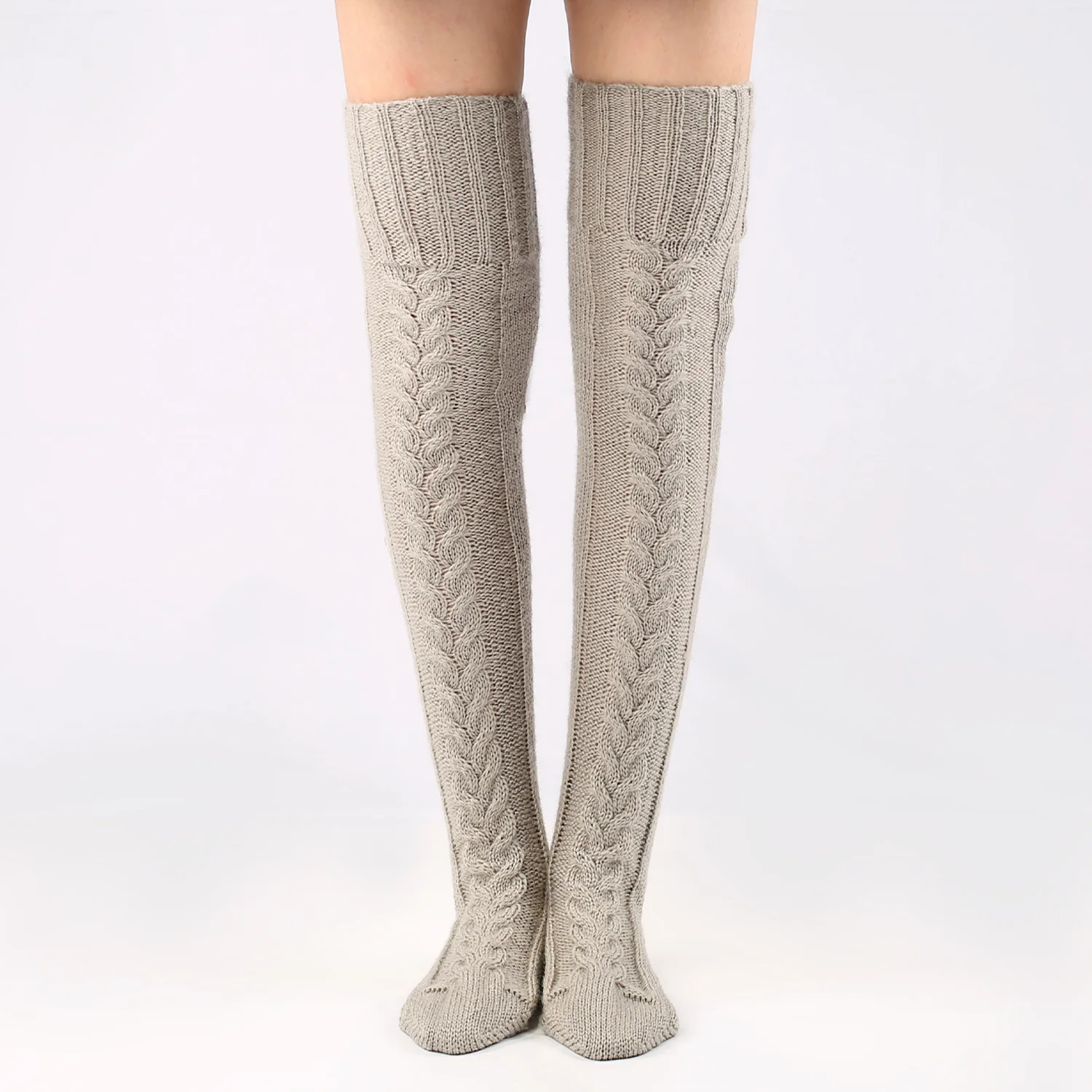 

2022 Warm Autumn Winter Sexy Long 75cm Thigh High Stocking Over Knee Students Girls Long Stockings Knitted Tights Women Socks