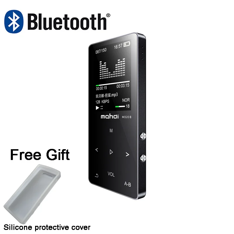 Черный Металлический bluetooth mp3 плеер 8 Гб Встроенный динамик fm-радио электронная книга диктофон портативный аудио Спорт flac музыка видео плеер - Цвет: Черный