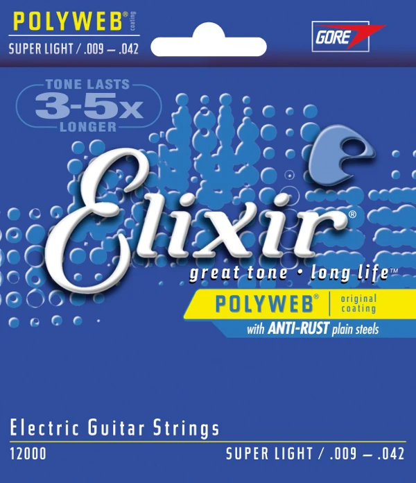 Оригинальные струны Elixir 12000 Polyweb Струны для электрогитары. 009-.042 светильник | Спорт