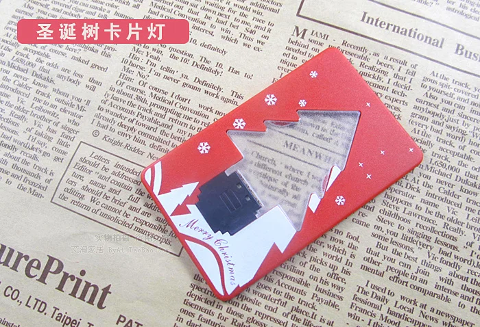 

Led Xmas Christmas Tree Shape LED Pocket Lamp,Mini Portable Folding Led Pocket Wallet Credit Card Light Merry Christmas Tree