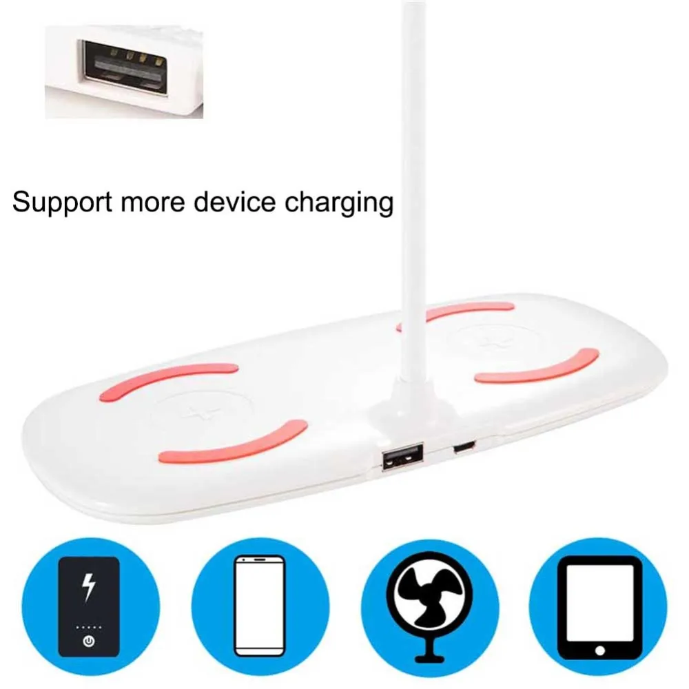 Беспроводное зарядное устройство 2 в 1 светодиодная настольная лампа для спальни