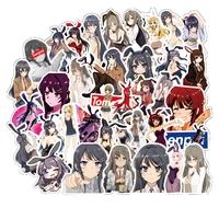 50pcs japan anime sexy cartoon bunny girl stickers for snowboard laptop luggage fridge diy styling vinyl home decor stickers f4