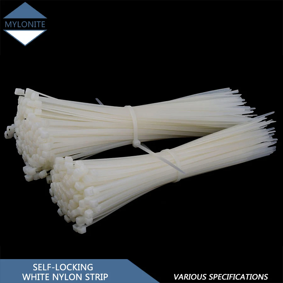 

Nylon Cable Self-locking Plastic Wire Zip Ties Set White Industrial Grade Cable Tie Supply Fasteners Hardware Cable Loop Wrap