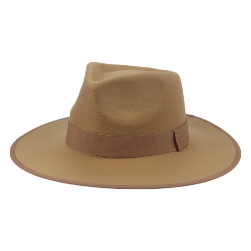 

Шляпа фетровая женская с лентой и широкими полями, 9,5 см