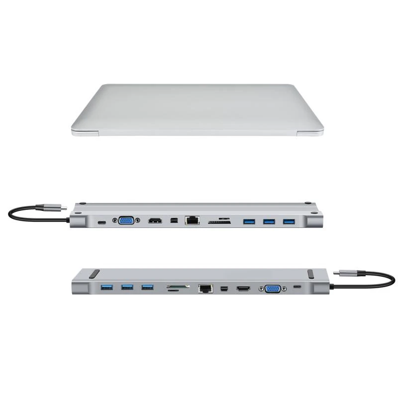 11 в 1 Usb type C концентратор к Hdmi Vga Rj45 3 0 хаб конвертер с Sd/Tf кард ридер адаптер для Macbook