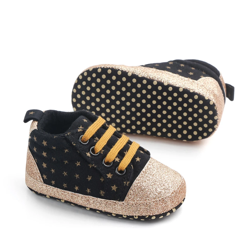 Обувь для новорожденных мальчиков Кроссовки с блестящими звездами Повседневная