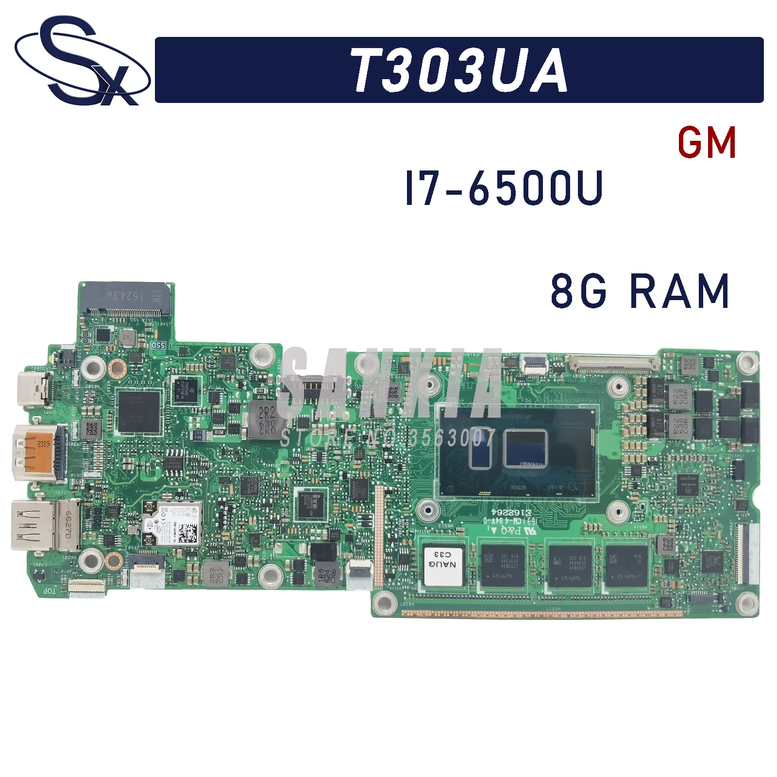 

KEFU T303UA подходит для ASUS T303UA T303U T303 Материнская плата ноутбука с фонариком 8 ГБ ОЗУ 100% ТЕСТ ОК