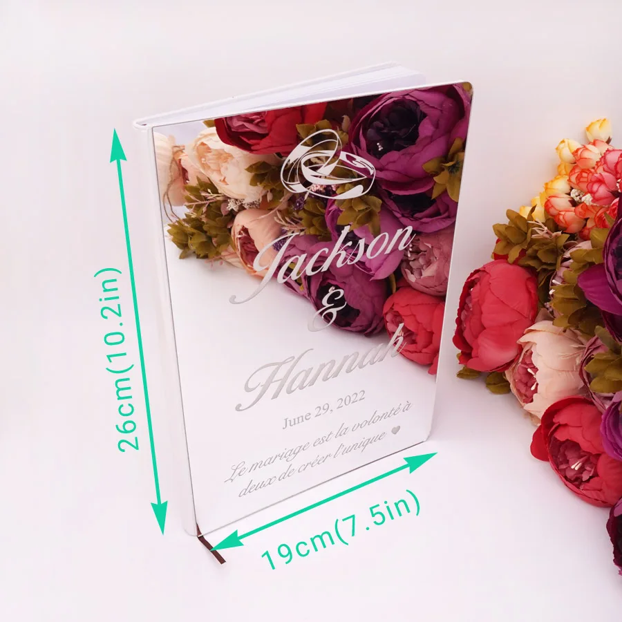 Индивидуальная акриловая книга для гостей с гравировкой свадебные подарки на