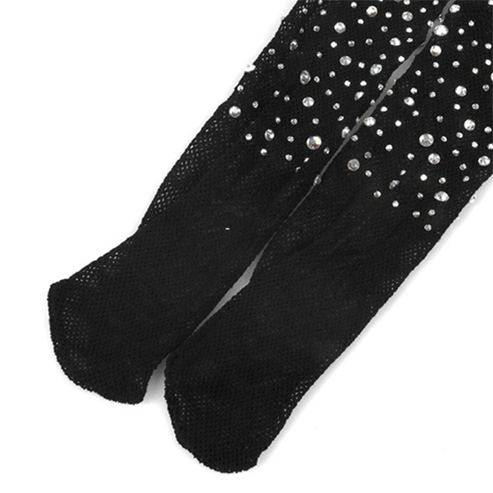 Женские ажурные черные пикантные колготки с открытой промежностью блестящие