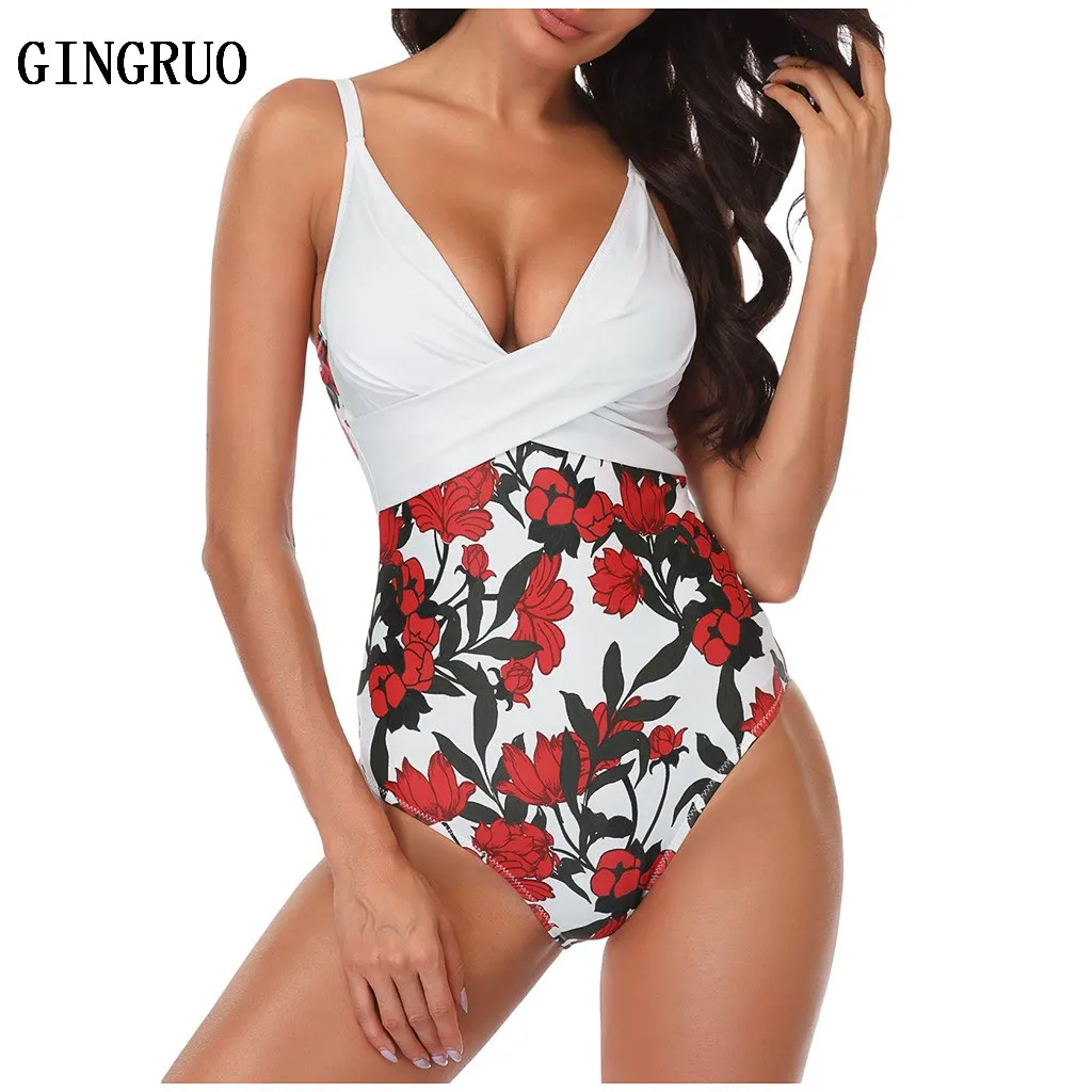 Цветочный купальник 2020 женские цельные купальники для похудения женский бикини