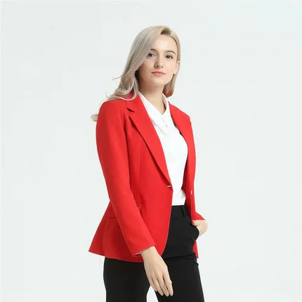 ВЕСНА Новинка 2020 Женский блейзер с длинным рукавом Тонкий офисный синий пиджак