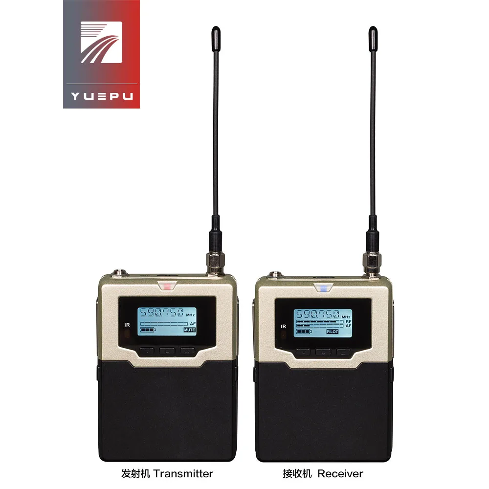 YUEPU Professional Dual Beltpack Wireless Camera Microphone System UHF Cordless Mic for Camera