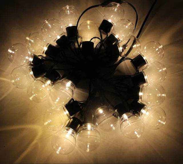 Clear bulb warm whit 6 м светодиодный шар шаровая струнная лампа с 20 мяч для очищения винтажных лампочек для внутреннего/наружного висячий зонтик для патио гирлянда освещения ЕС/США вилка - Испускаемый цвет: Clear bulb warm whit