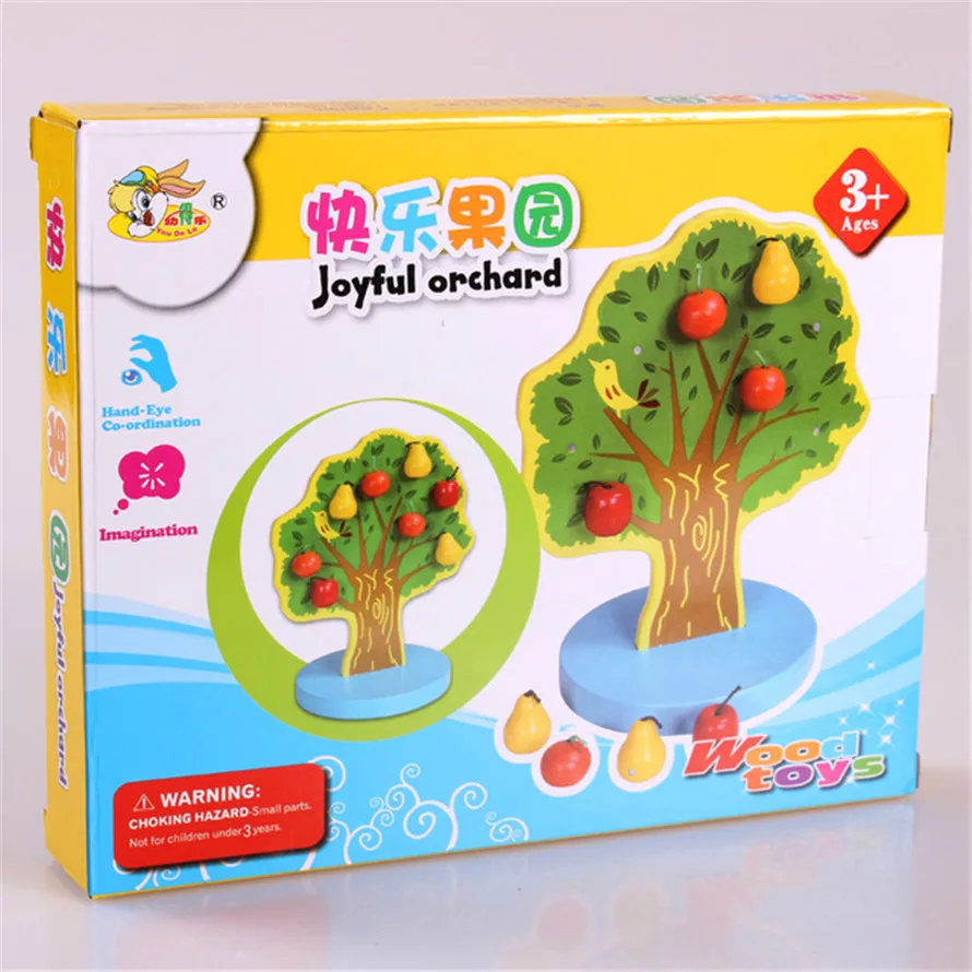 

School Supplies Wooden Magnetic Apple Tree Math Puzzle Kindergarten Teaching Aids Fruit Pear Educational Mathematics Toy For Kid