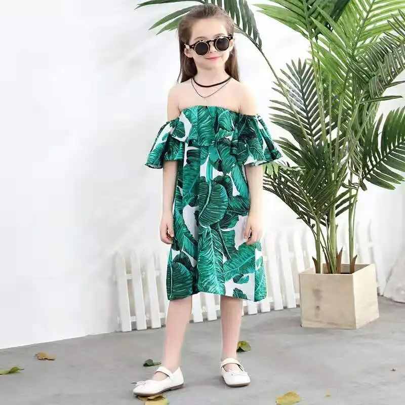 Летние Детские платья для девочек детское зеленое платье принцессы с оборками и