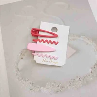 4PcsSet Color Frosted Hairpin Cute Wave Folder Simple Everyday Hair Accessories Spring And Autumn New