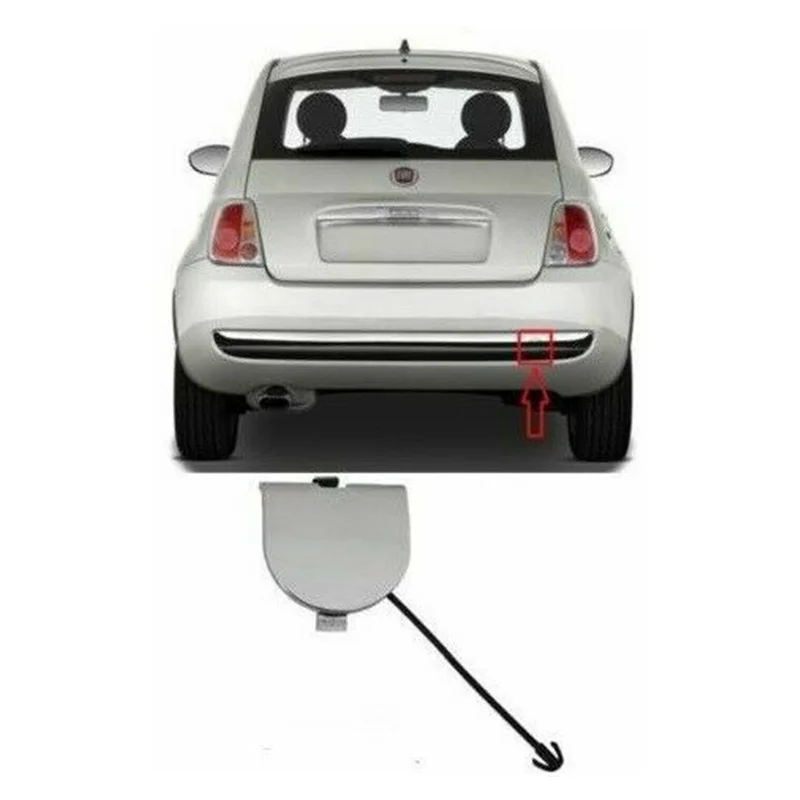 For Fiat 500 2007-2012 Rear Bumper Towing Eye Cover Full Chrome 735455393 New