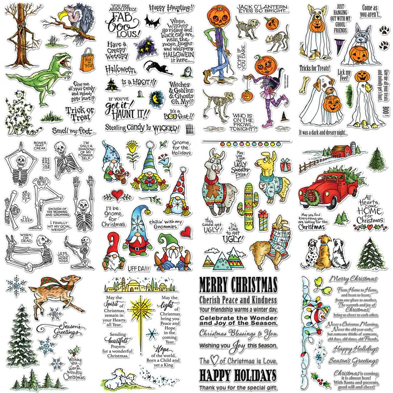 Прозрачные марки для скрапбукинга на Рождество Хэллоуин бумага изготовления