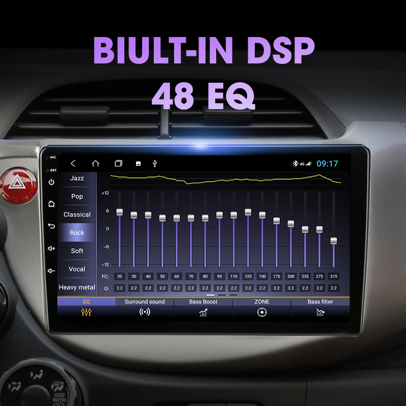 Автомагнитола JMCQ 2DIN 2 ГБ + 32 Android 10 4G WiFi DSP CarPlay мультимедийный видеоплеер для HONDA FIT