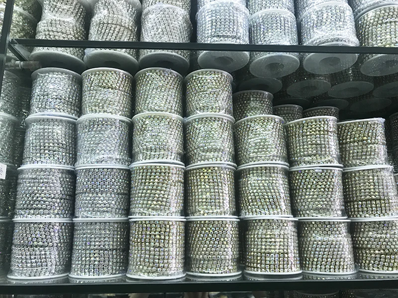 RESEN SS6 SS18(2 мм 4 5 мм) Серебряная/Золотая основа CrystalAB плотные Стразы цепочка для