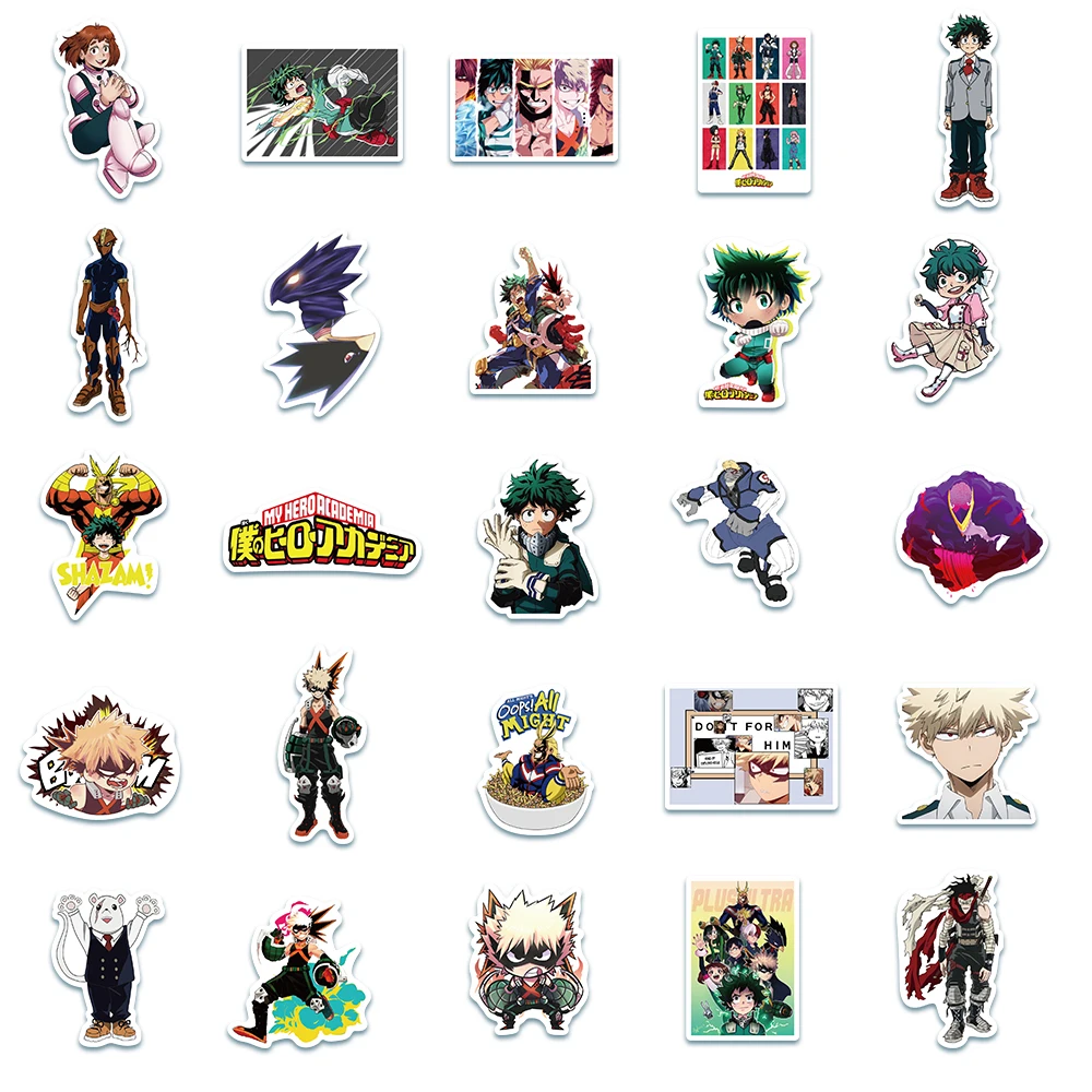 Стикеры японские аниме Моя геройская Академия для ноутбука мотоцикла скейтборда