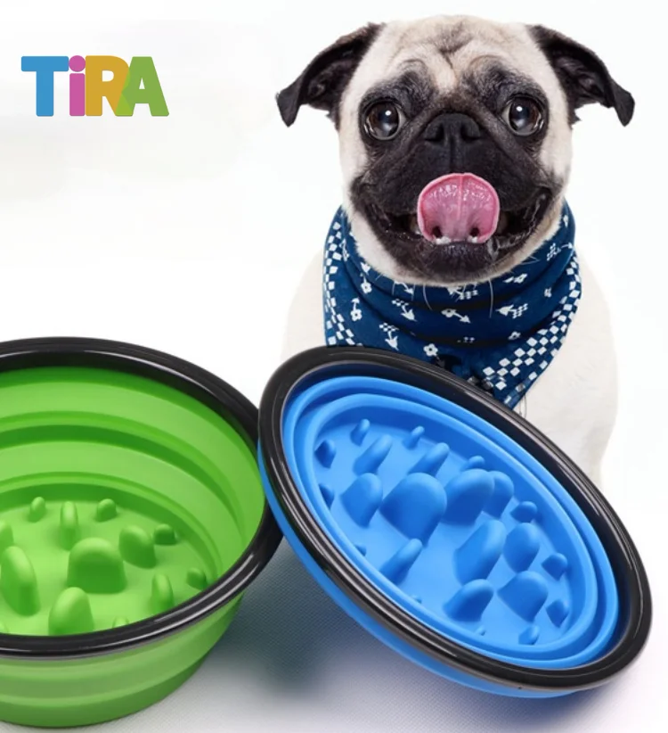 

Travel Slow Food Bowl for Dogs 1L 380ml Small Big Dog Flodable with Buckle Pet Feeder Puppy Dog Cat Bowls Pets Products