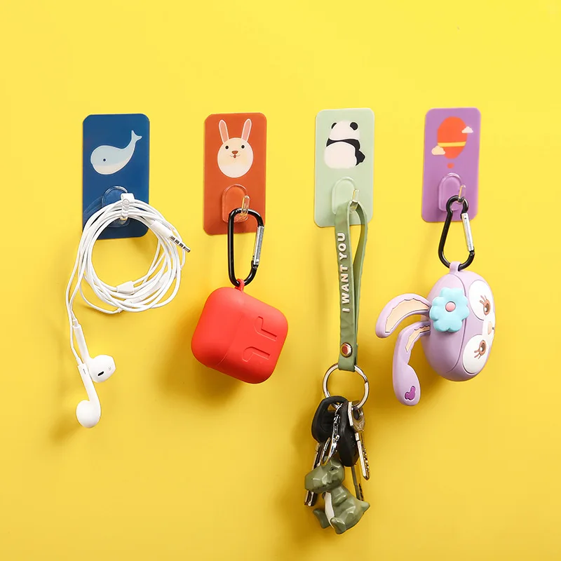 

10Pcs/Set Cartoon Paste Hook Cute Animal Shape Punch Free Wall Mounted Strong Adhesion Load Bearing Hook Kitchen Bathroom Tool