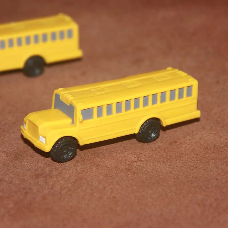 

City School Bus Fire Truck Fairy Garden Miniature Accessories Decoration Police Car ATV Pickup Action Figure Figurine Model Toys