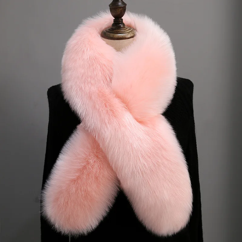 Высококачественный Женский зимний шарф Qearlstar из искусственной лисы утолщенный