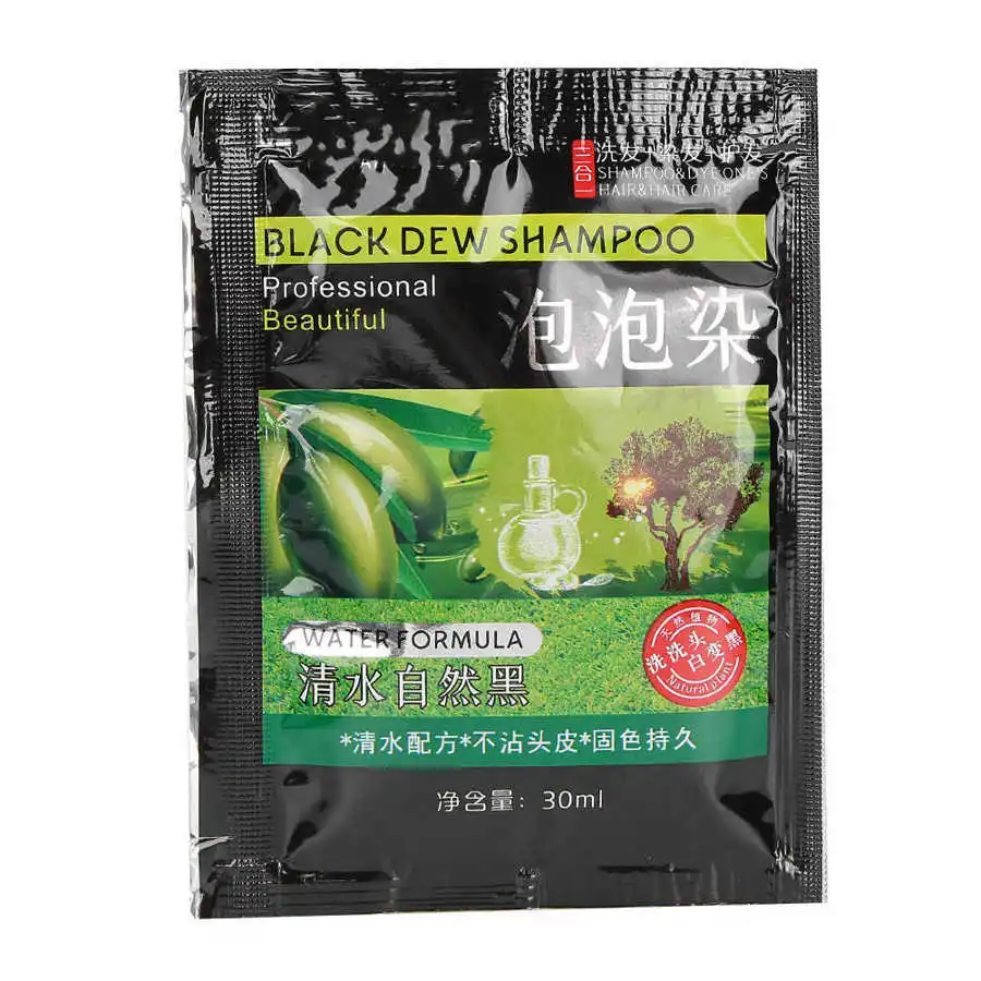 

30ml x 6 bags Hair Dye Cream Gray White Hair to Black Hair Dye Shampoo Hair Coloring Cream with Gloves
