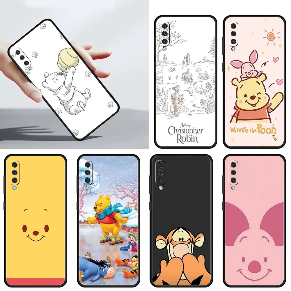 

Cute Winnie Pooh Tigger Piglet Case for Samsung Galaxy A50 A10 A70 A30 A20e A20s A40 A10s A7 2018 A90 5G Cases Black Soft Cover