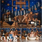 Шоколадное печенье Mocsicka, Фотофон для детей на 1-й день рождения с изображением торта, реквизит для фотостудии