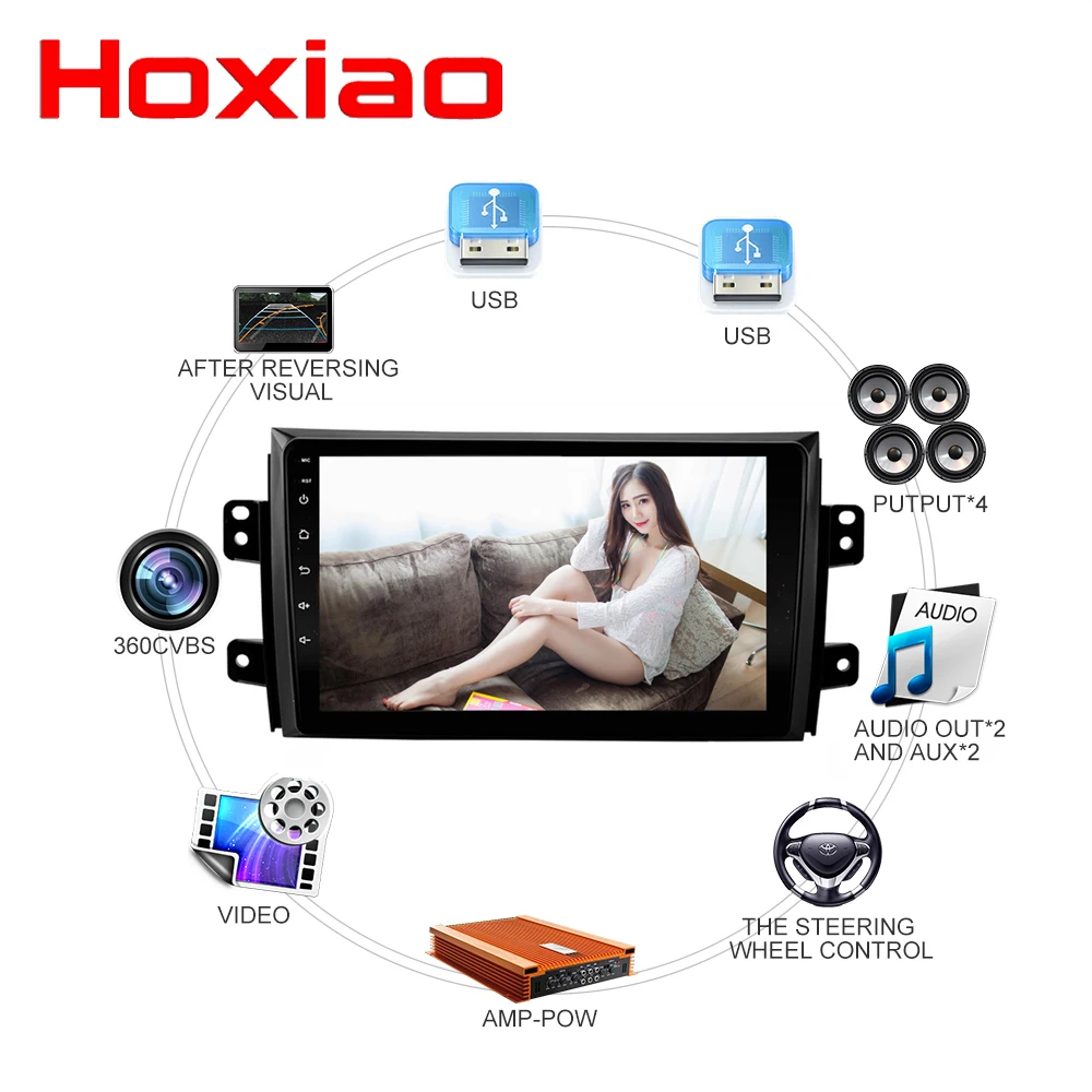 Автомагнитола HoXiao для Suzuki SX4 2006 2012 Android 8 1 9 дюймов 2Din HD сенсорный экран GPS