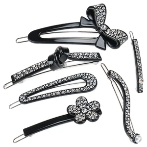 Заколка для волос, из ацетата, с маленьким цветком