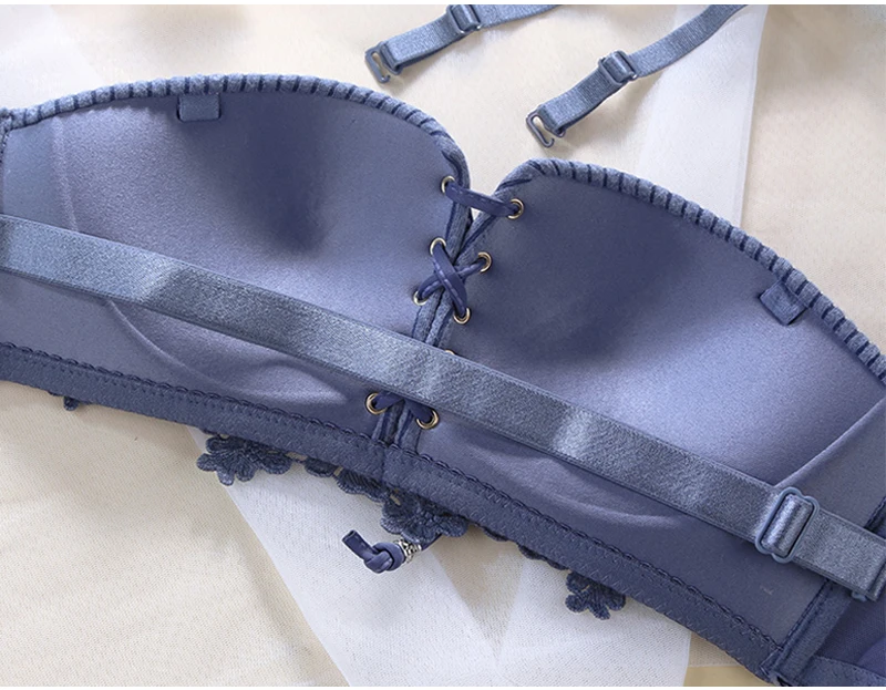 Drawstring Strapless Push Up Bras For Small Breasts Women Invisible Backless Sexy Bra Lace Underwear Wireless Lingerie Japanese