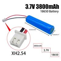 3 7v lithium ion rechargeable battery 3800mah 18650 with replacement socket emergency lighting xh2 54 line