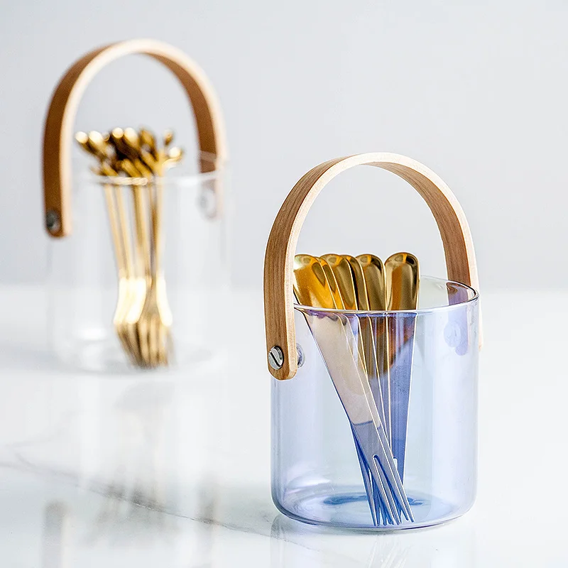 Kitchen Fork Ceramic Storage Box Chopsticks Tube Spoon Forks Cutlery Drain Portable Bucket Holder Utensils Organizer Tools Table | Дом и сад