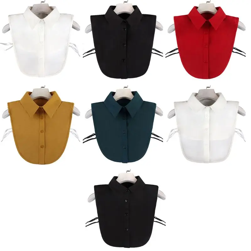 

Solid Color Detachable Fake Collar Adjustable Decorative Sweater Half Blouse