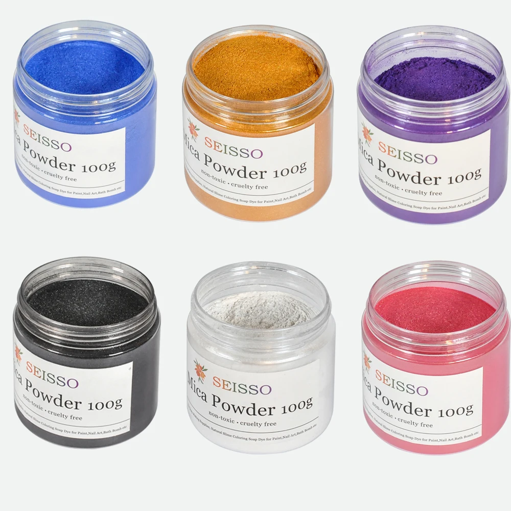 

50/100g Mica Powder Epoxy Resin Dye Pigment Natural Mica Mineral Powder Handmade Soap Coloring Powder for Eye/Nail Art/Eyeshadow