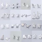 Серьги-гвоздики для женщин и детей, предотвращающие аллергию, 925 пробы, Серебряный Кот, звезда