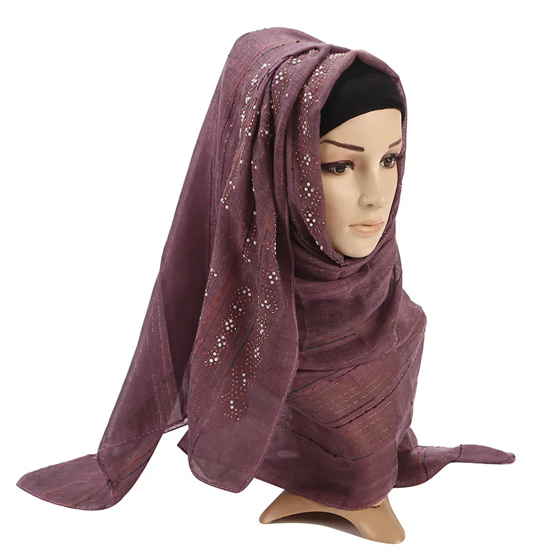 75*180 см шифоновое женское длинное Hijab шарф Мусульманский женский Хиджаб Шапки